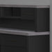 Monarch Specialties I 7430 | Computer cabinet - Corner - L-shaped design - Left or right orientation - With drawers - Grey top - Black-Sonxplus Sorel