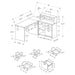 Monarch Specialties I 7430 | Computer cabinet - Corner - L-shaped design - Left or right orientation - With drawers - Grey top - Black-Sonxplus Sorel