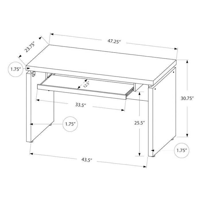 Monarch Specialties I 7439 | Computer Cabinet - Compact - Large keyboard tray - Grey top - Black-Sonxplus Sorel
