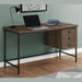 Monarch Specialties I 7485 | Computer cabinet - 55" - Spacious top - 3 drawers - Black metal base - Brown imitation wood finish-Sonxplus Sorel