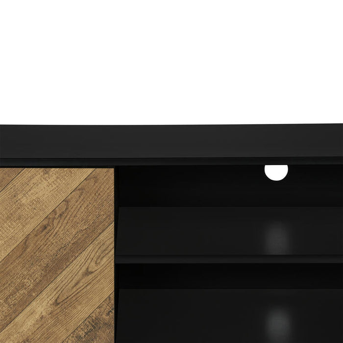 Monarch Specialties I 2781 | 72'' TV stand - Black base - With 2 faux-wood doors-Sonxplus Sorel