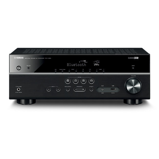 Yamaha RXV385B | 5.1 Channel Home Theater AV Receiver - Bluetooth - 4K - 70W - HDMI - YPAO - Black-Sonxplus Sorel