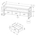 Monarch Specialties I 2823 | TV stand - 60" - 3 Drawers - Imitation Wood - Black-Sonxplus Sorel